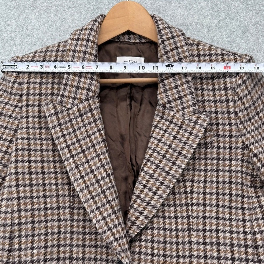 Isabel Marant Etoile Kerstin Blazer Women's 44 Brown Wool Houndstooth Old Money - Picture 11 of 14